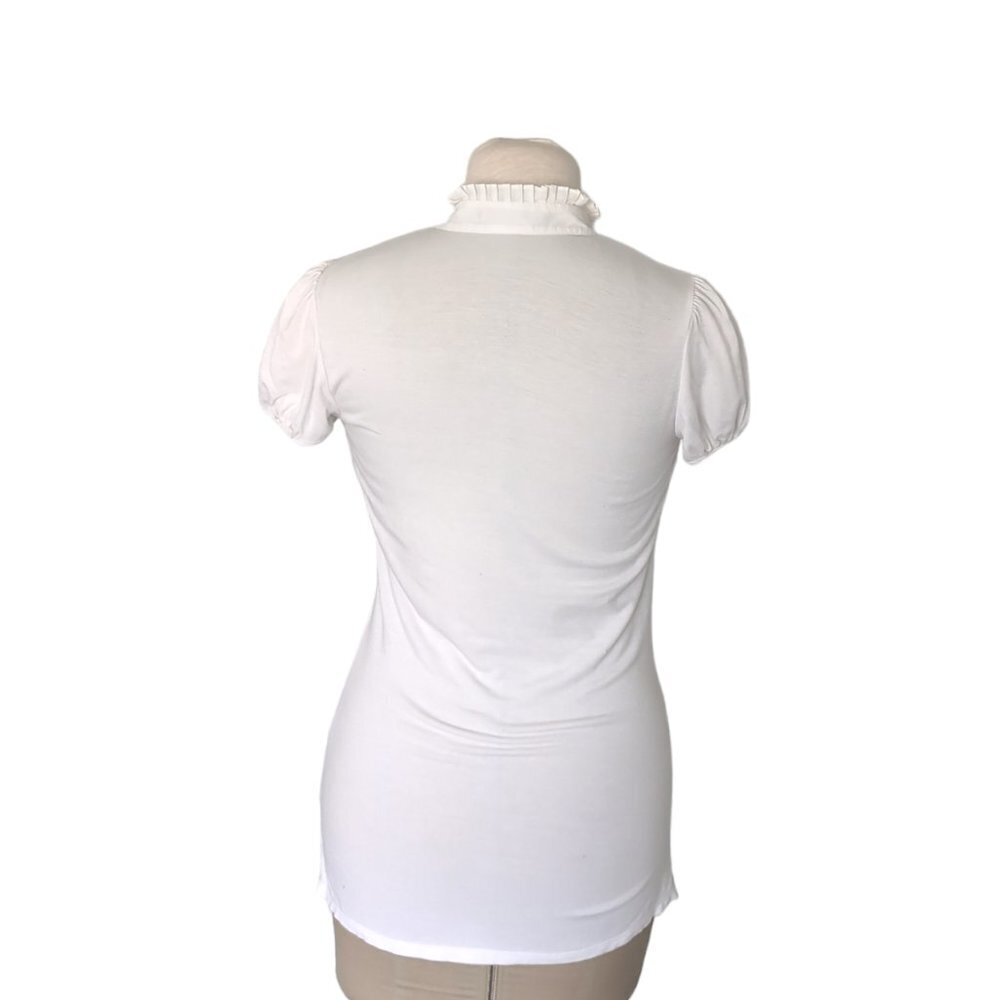 BCBG Tuxedo Ruffle Top - Picture 4 of 5